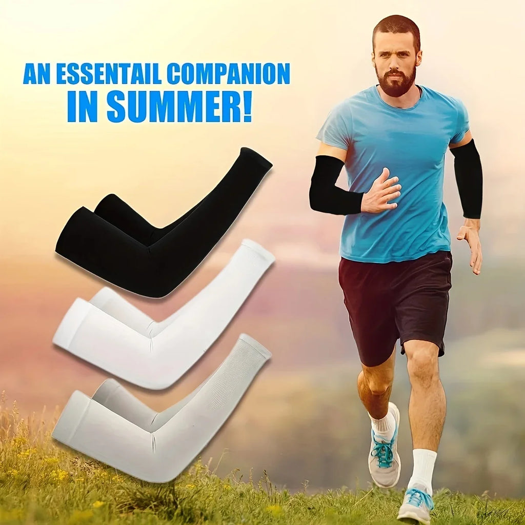 3 Pairs of Sunscreen Sleeves, Breathable Sweat-Absorbing Sleeves, Cold Arm Covers, Cycling Outdoor Arm Covers, Ice Sleeves.