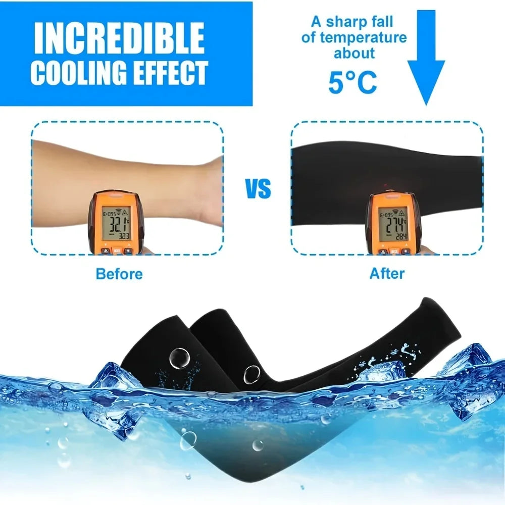 3 Pairs of Sunscreen Sleeves, Breathable Sweat-Absorbing Sleeves, Cold Arm Covers, Cycling Outdoor Arm Covers, Ice Sleeves.
