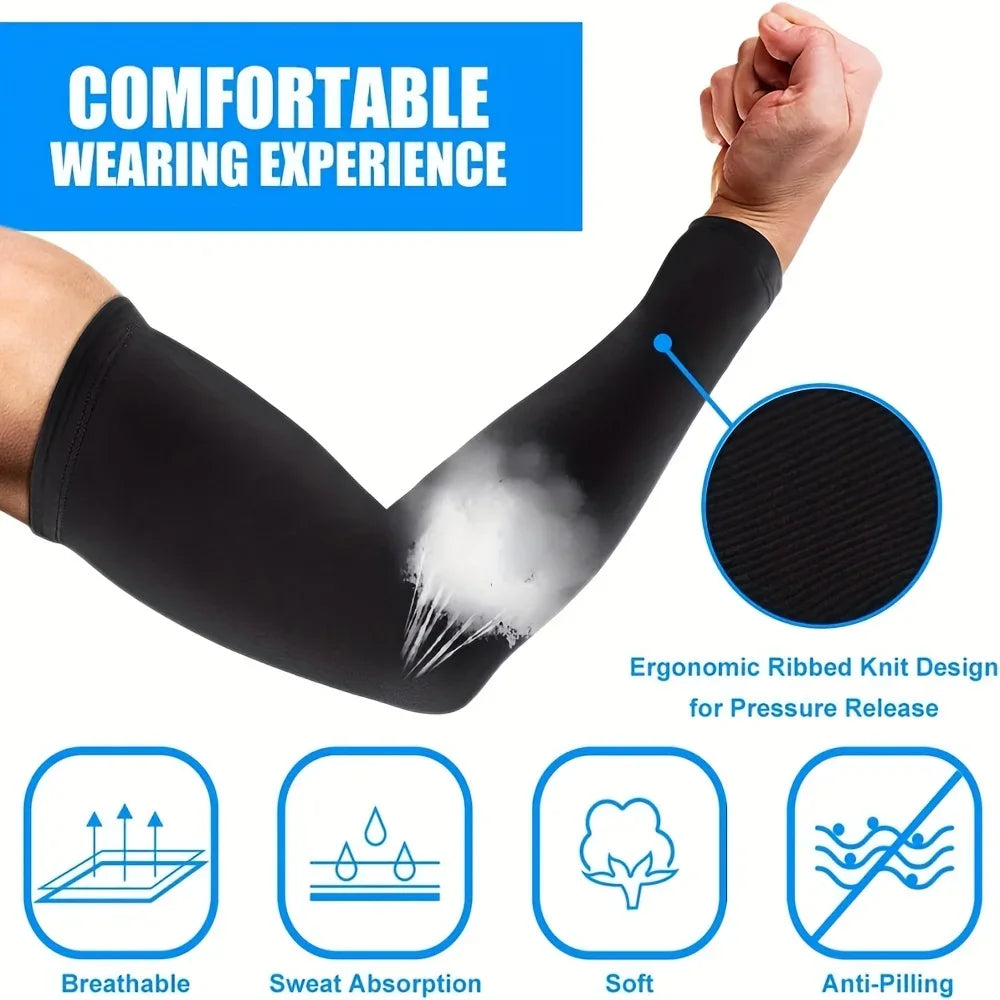 3 Pairs of Sunscreen Sleeves, Breathable Sweat-Absorbing Sleeves, Cold Arm Covers, Cycling Outdoor Arm Covers, Ice Sleeves.